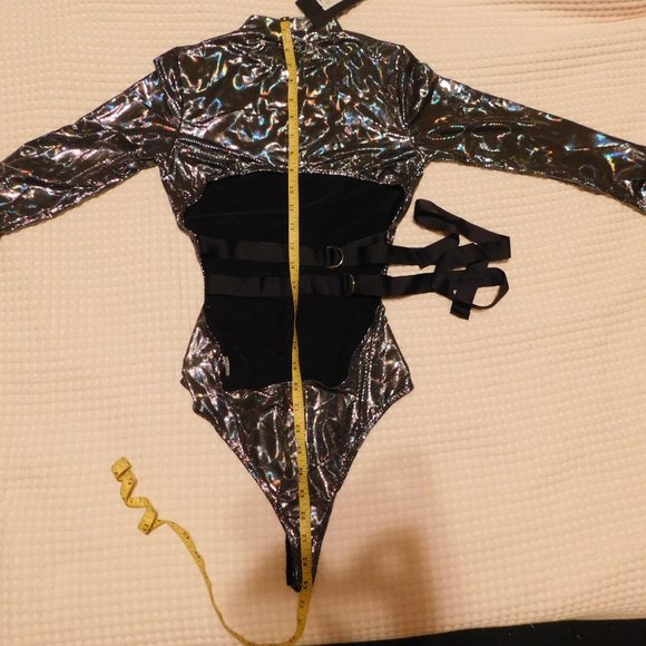 FASHION NOVA Seductive Iridescent Bodysuit New XS - Picture 5 of 9